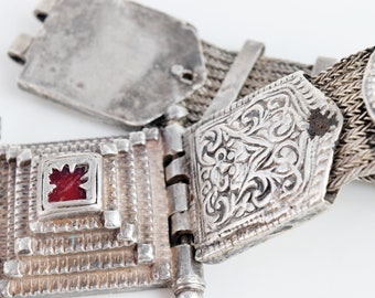 Vintage Indian Woven Silver Bracelet