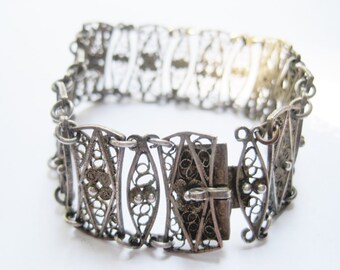 Jerusalem Silver Filigree Bracelet for a Small Wrist