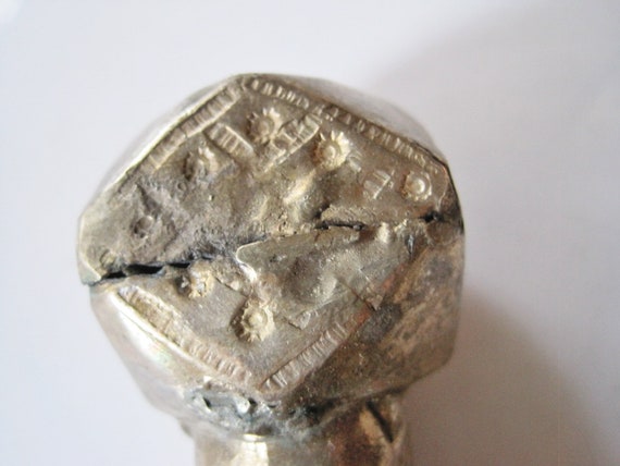 Vintage Silver Nubian Anklet Bracelet with Geomet… - image 7