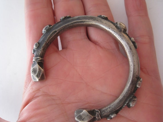 Vintage Silver Nubian Matching Pair of Bracelets … - image 3