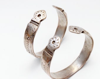 Vintage Pair of Silver Berber Anklets or Bracelets