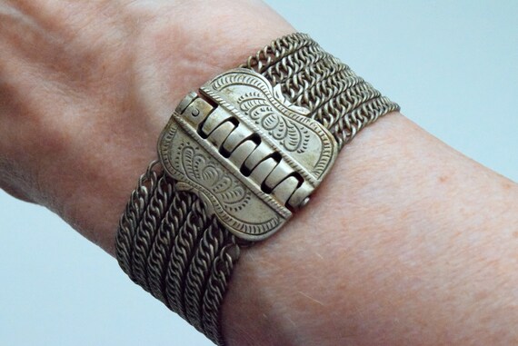 Late Ottoman Silver Chain Bracelet - image 6