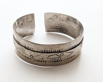 Vintage Silver Tunisian or Egyptian Berber Cuff Bracelet