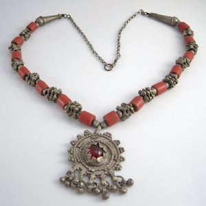 Yemeni Necklace, Silver Pendant, Silver Tribal Bedouin Jewelry