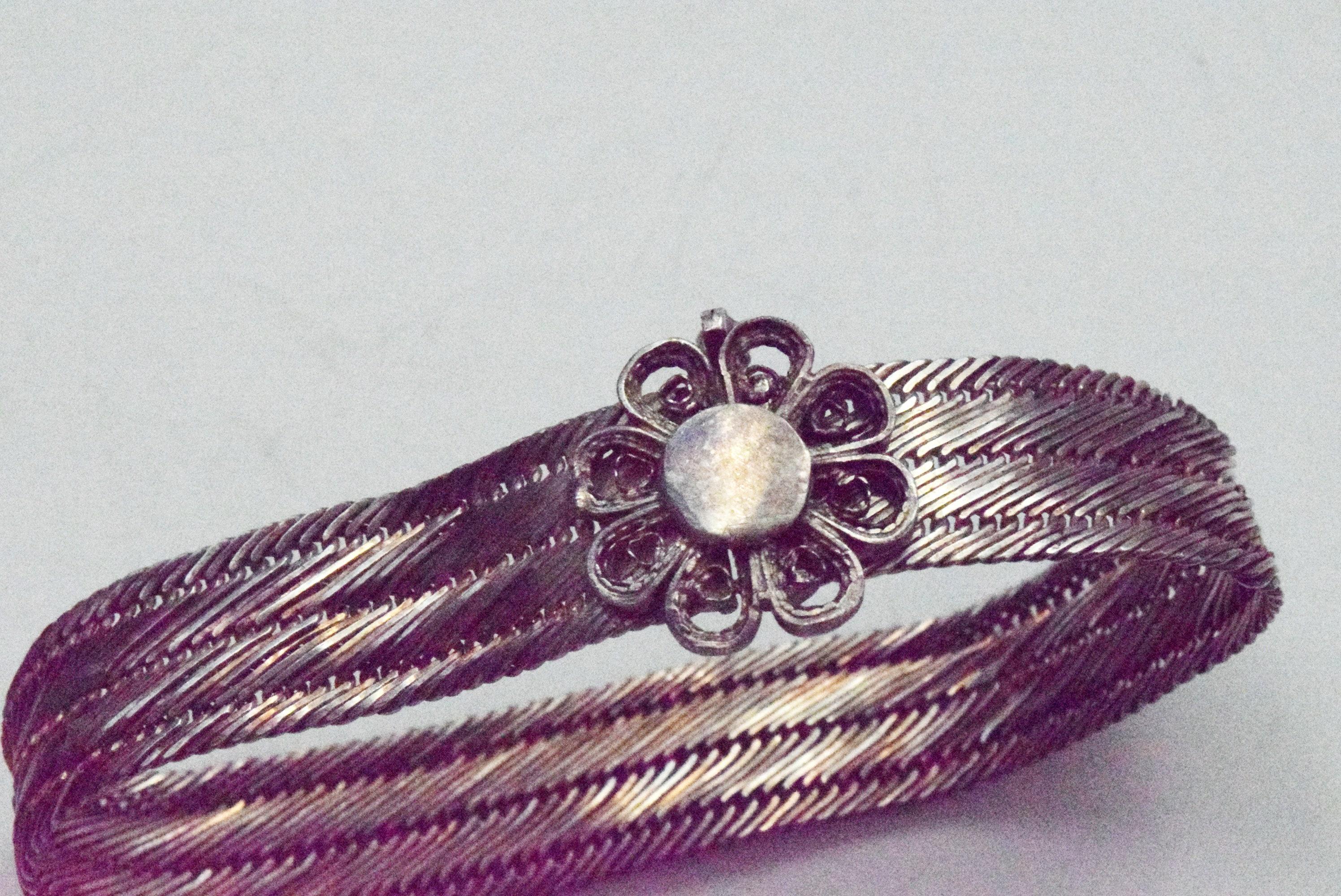 【人気商品！】 Vintage Turkish Etsy - Trabzon From Bracelet Silver Woven Hand 着物・浴衣