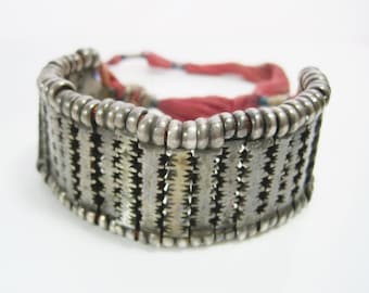 Rare Flexible Silver Indian Bracelet from Rajasthan for Wrist or Upper Arm
