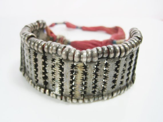 Rare Flexible Silver Indian Bracelet from Rajastha