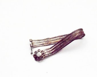 Vintage Turkish Hand Woven Silver Bracelet from Trabzon