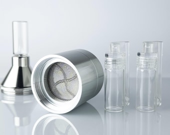 Aluminium Grinder with Funnel Kit | Herb Grinder & Dispenser | Portable Metal Grinder for Sweetner, Herbs and Spice
