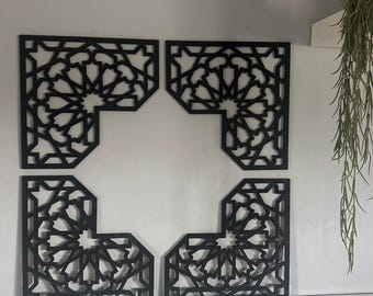 Mural de 4 piezas de madera