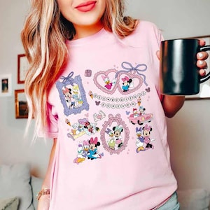 Retro Coquette Bows Minnie And Daisy Shirt, Disney Bestie Shirt, Disney Girls Trip Shirt, WDW Magic Kingdom Disneyland Matching Women Tee