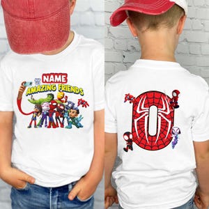 Personalized Spidey Birthday Shirt, Spidey and His Amazing Friends Family Birthday Party Shirt,Team Birthday,Superhero Birthday Shirt,Spidey