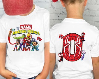 Personalized Spidey Birthday Shirt, Spidey and His Amazing Friends Family Birthday Party Shirt,Team Birthday,Superhero Birthday Shirt,Spidey