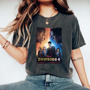 Disney Channel Zombies 4 Movie Comfort Color Shirt, Disney Zombies Poster 2025 Tee, Zed and Addison, Victor and Nova, Disneyland family Trip
