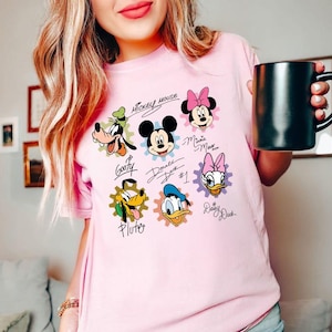 Vintage Mickey and Friends Signatures Shirt, Magical Sweatshirt, Disney Characters Tee, Disney Mouse Head Tee, Mickey & Co Gift, Disney Tee
