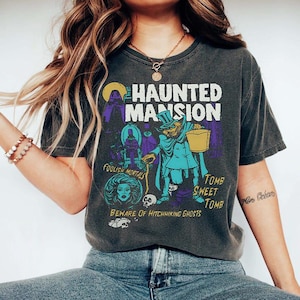 Retro Coquette Disney Haunted Mansion T-Shirt, Welcome Foolish Mortals, Hitchhiking Ghost, Disney Girl Trip Shirt, Girly Disney Halloween
