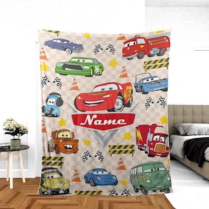 Personalized Disney cars character blanket, Lightning McQueen Tow Mater Blanket, Disney cars blanket, Birthday Boy Girl gift blanket