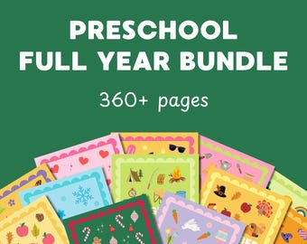 Full Year Preschool Bundle Homeschool Morning Menu Activity Books Preschool Printable Worksheets and Activities Morning Basket PDF