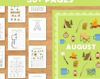 August Study Unit Homeschool Morning Menu Camping Activity Toddler Printable Worksheets and Activities Preschool Lesson Plan Busy Book Kids