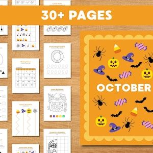 October Study Unit Homeschool Morning Menu Halloween Morning Menu Preschool Halloween Activity Pack Kids Workbook Halloween Worksheets