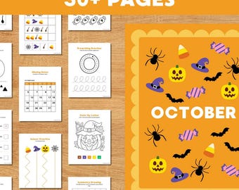 October Study Unit Homeschool Morning Menu Halloween Morning Menu Preschool Halloween Activity Pack Kids Workbook Halloween Worksheets