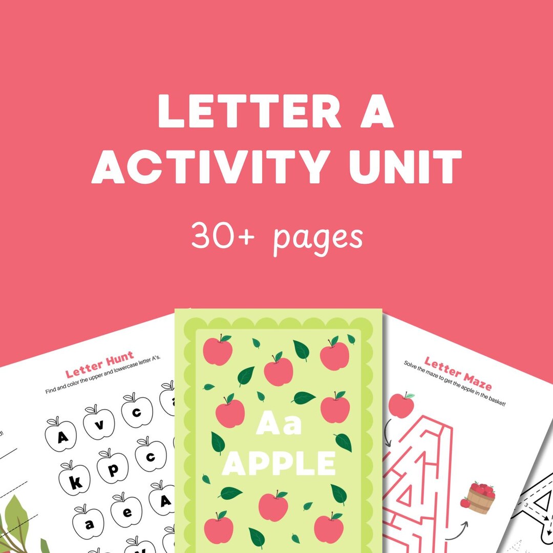 Letter A for Apple Activity Unit Homeschool Phonics Preschool Printable ...