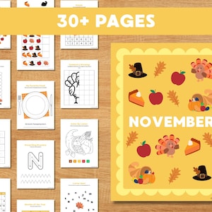November Study Unit Homeschool Morning Menu Thanksgiving Activity Book Thanksgiving Printable Worksheets and Activities Morning Basket