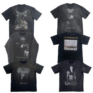 Assorted Black Metal T Shirts , Black Metal Shirt , Black Metal Band T Shirt , Norweigan Black Metal Tee , Sun Fade T-Shirt , Vintage Style