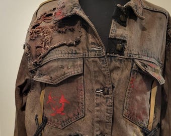 Postapokalyptische Jeansjacke - Größe L