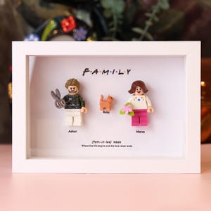 Custom Display Frame Minifigures - Lego Personalized Anniversary Gift, Keepsake Gift for Family & Couple, Customize Name, Unique Table Decor