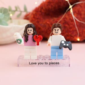 Custom Couple Minifigures - Personalized Gift for Him or Her, Anniversary Keepsake, Cute Collectible Display, Gift for Couple, Birthday Gift