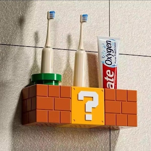 Déco porte brosse à dents super mario