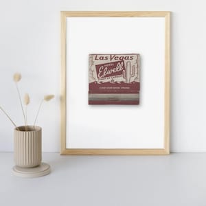 Hotel Elwell Wall Art – Las Vegas Matchbook vintage print, reiscadeau, woondecoratie, poster en digitale download