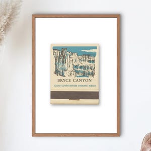 Bryce Canyon National Park Wall Art – Minimalist Matchbook Vintage Print, Travel Gift, Home Decor, Poster & Digital Download