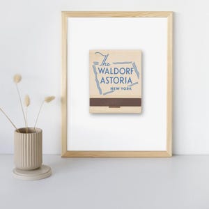 Waldorf Astoria Hotel Wall Art – New York City Matchbook Vintage Print, Travel Gift, Home Decor, Poster & Digital Download