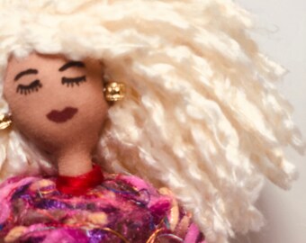 OOAK Art Doll with vibrant colors of the rainbow!