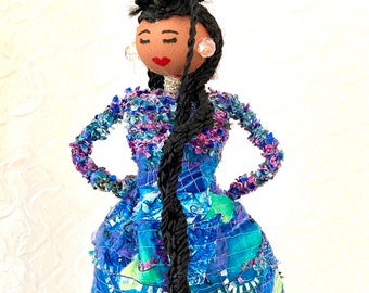 Black Doll, Black History Month, Handmade Doll, Doll Collector, Fabric Doll, Art Doll, Special Occasion Gift,