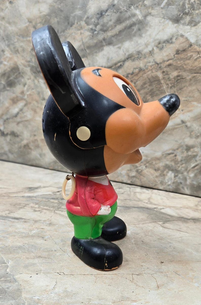 Figura vintage de Mickey Mouse • Juguete coleccionable de mediados de siglo • Decoración de exhibición imagen 4
