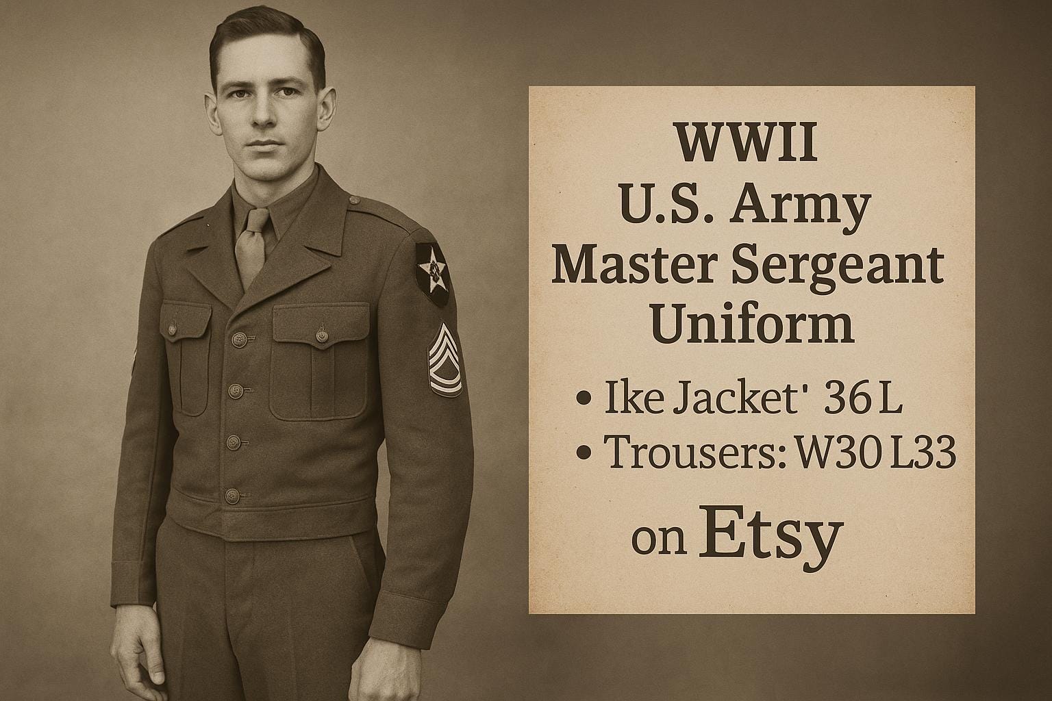 WWII U.S. Army Ike Jacket & Trousers: 2nd Infantry Division 