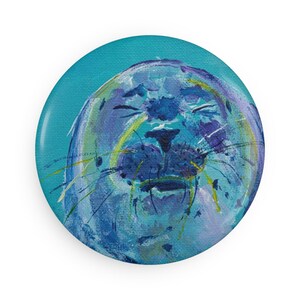 Conjunto de ímãs de selo alegre - Decoração de casa divertida, presentes fofos, amantes do oceano, lembrancinhas de festa exclusivas, arte animal