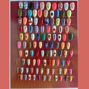 Customizable Press on Nail Set, Funky Mix and Match Nails - Etsy