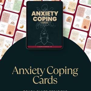 Schede per affrontare l'ansia / Kit di strumenti stampabili per la salute mentale / Affermazioni per l'ansia e mantra calmanti / Cura di sé per alleviare l'ansia