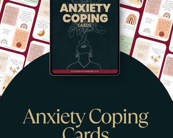 Anxiety Coping Cards | Printable Mental Health Toolkit | Anxiety Affirmations And Calming Mantras | Self-Care for Anxiety Relief