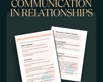 Communication in Relationships Guide | Assertive Language And Boundaries | Improve Conversations And Build Confidence | Printable PDF