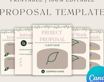 Szablon propozycji biznesowej Canva | Propozycja klienta | Edytowalny Pitch Deck dla freelancerów | Szablon cennika usług dla przedsiębiorców