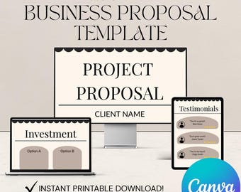 Szablon propozycji biznesowej Canva | Propozycja klienta | Edytowalny Pitch Deck dla freelancerów | Szablon cennika usług dla przedsiębiorców