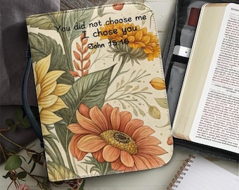 Floral Bible Cover, Christian Book Protector, Jesus Gift