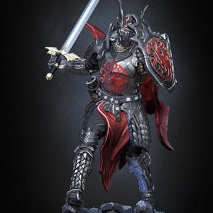 Royal Knight Miniature - Silver Dragon Prince - Dragun Studios - Tabletop RPG Figure - Free Base Included - ABS Resin High Detail 52mm-97mm