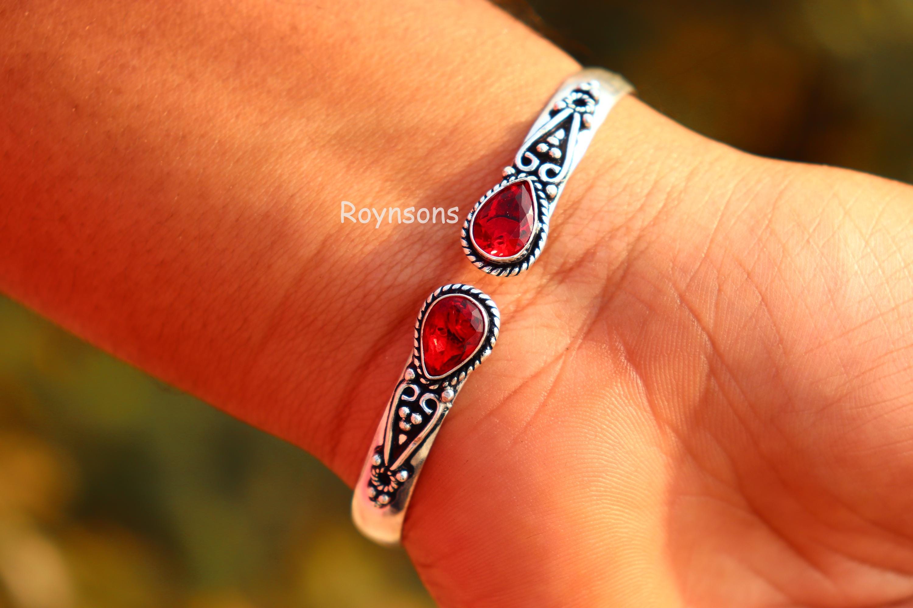 Uloveido FB045 - Bracciale da donna in argento Sterling 925, con granato, citrino e ametista, placcato in oro bianco e Argento, colore: Lilla, cod. FB045-amethyst