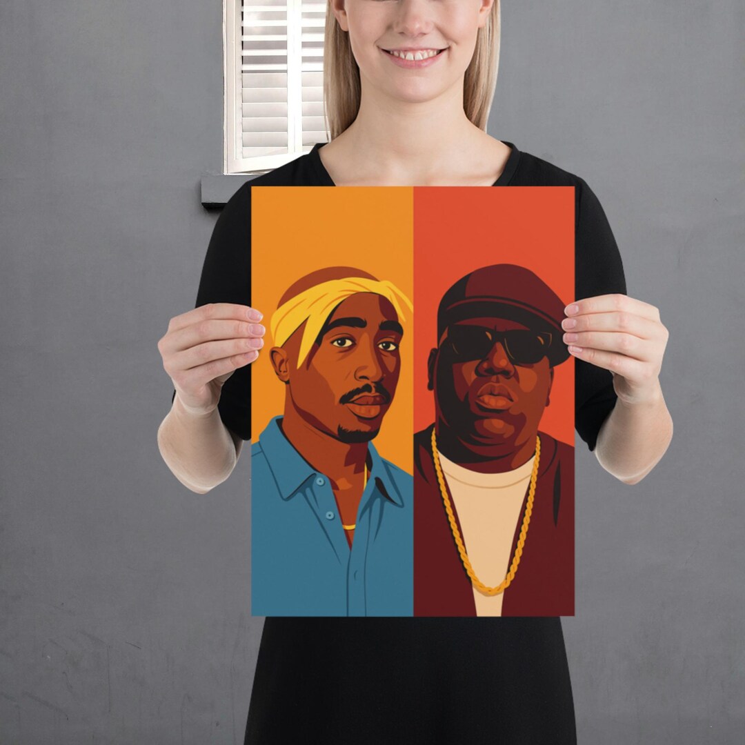 Biggie Poster Rapper 2pac & Biggie Poster | Hip-hop | USA Artists | Legend | 90’s Pop Art ...